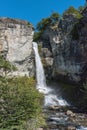 Senda Chorrillo del Salto, gorge, rocks and waterfall, El Chalten, Patagonia, Argentina Royalty Free Stock Photo