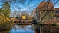 Senden, Coesfeld, Munsterland December 2017 - Watercastle Wasserschloss Schloss Senden during sunny day in Winter Royalty Free Stock Photo