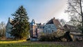 Senden, Coesfeld, Musterland December 2017 - Watercastle Wasserschloss Schloss Senden during sunny day in Winter Royalty Free Stock Photo