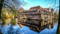 Senden, Coesfeld, Musterland December 2017 - Watercastle Wasserschloss Schloss Senden during sunny day in Winter Royalty Free Stock Photo