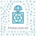 sending with cameras icon. drones icons universal set for web and mobile
