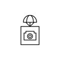 sending with cameras icon. Element of drones for mobile concept and web apps illustration. Thin line icon for website design and d