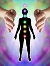 Sending Distant Healing to Chakras Royalty Free Stock Photo