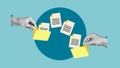 Sending of document on internet. Data transfer, Transfer file of data between folders and Backup data. Exchange of file Royalty Free Stock Photo
