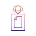sending a document nolan icon. Simple thin line, outline vector of Drones icons for ui and ux, website or mobile application Royalty Free Stock Photo