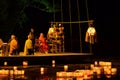 Sending down paper lanterns at the ceremony, Kyoto Japan. Royalty Free Stock Photo