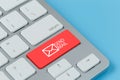 Sending email button on computer keyboard Royalty Free Stock Photo