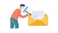 Sending an Email: Person Writing Letter Digital Communication, vector design Generative AI Royalty Free Stock Photo