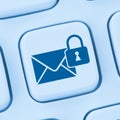 Sending encrypted E-Mail protection secure mail internet online Royalty Free Stock Photo