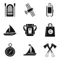 Sending icons set, simple style Royalty Free Stock Photo