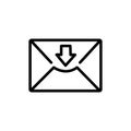 Email evelope icon from user interface outline collection. Thin line email evelope icon isolated on white background.