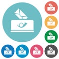 Sending mail solid flat round icons Royalty Free Stock Photo