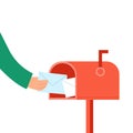 Sending a mailbox letter. Vector