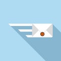 Sending a message icon, flat style Royalty Free Stock Photo