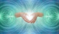 Sending out heart-centred Scalar Healing energy Royalty Free Stock Photo