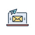 Color illustration icon for Sends, message and mail Royalty Free Stock Photo
