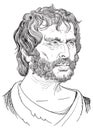 Seneca portrait in line art illustration Royalty Free Stock Photo