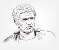 Seneca the Younger vector sketch style portrait Royalty Free Stock Photo