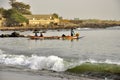 Senegal arrival of the pirogues on the beach