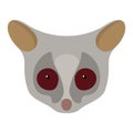 The Senegal bushbaby, Galago senegalensis, head of an animal. Flat style. Vector image.