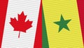 Senegal and Canada Two Half Flags Together