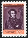 Aleksander Pushkin printed by Senegal