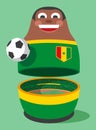 Senegal Cute Cartoon soccer mascot