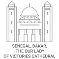 Senegal, Dakar, The Our Lady Of Victories Cathedral travel landmark vector illustration