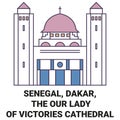 Senegal, Dakar, The Our Lady Of Victories Cathedral travel landmark vector illustration