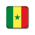 Senegal flag button icon isolated on white background