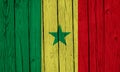 Senegal Flag Over Wood Planks