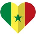 Senegal flat heart flag