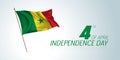 Senegal independence day greeting card, banner, horizontal vector illustration