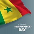 Senegal independence day greeting card, banner, vector illustration