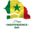 Senegal Independence day. Senegal map. Vector illustration.