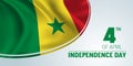 Senegal independence day vector banner, greeting card.