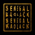 Senegal Kaolack Gold Typography Design Royalty Free Stock Photo