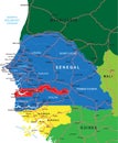 Senegal map Royalty Free Stock Photo