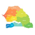 Senegal political map of administrative divisions