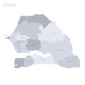 Senegal political map of administrative divisions