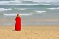 Senegal postcard view with women and ocean Royalty Free Stock Photo