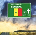 Senegal road sign against clear blue sky