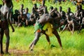 SENEGAL - SEPTEMBER 19: Men in the traditional struggle (wrestle) of Senegal, September 19, 2007 in Casamance, Senegal
