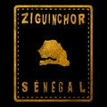Senegal Ziguinchor Seal Map Design Royalty Free Stock Photo