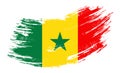 Senegalese flag grunge brush background. Vector illustration.