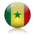 Senegalese flag glass button vector illustration