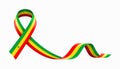 Senegalese flag stripe ribbon wavy background layout. Vector illustration.