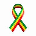 Senegalese flag stripe ribbon on white background. Vector illustration.