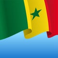 Senegalese flag wavy abstract background. Vector illustration.