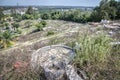 Quiet Chinese cemetery by the hill slope. Royalty Free Stock Photo